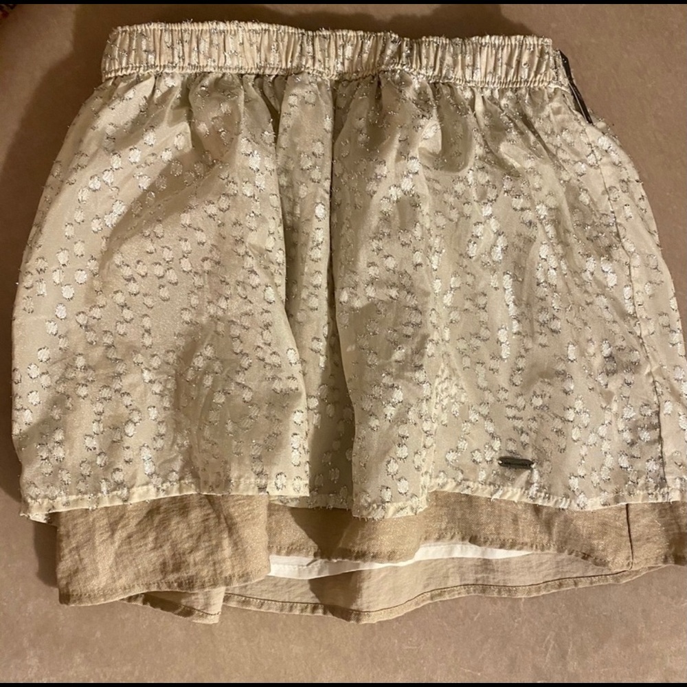 Abercrombie Kids Girls Gold Sparkle Skirt Size M (Girls)
